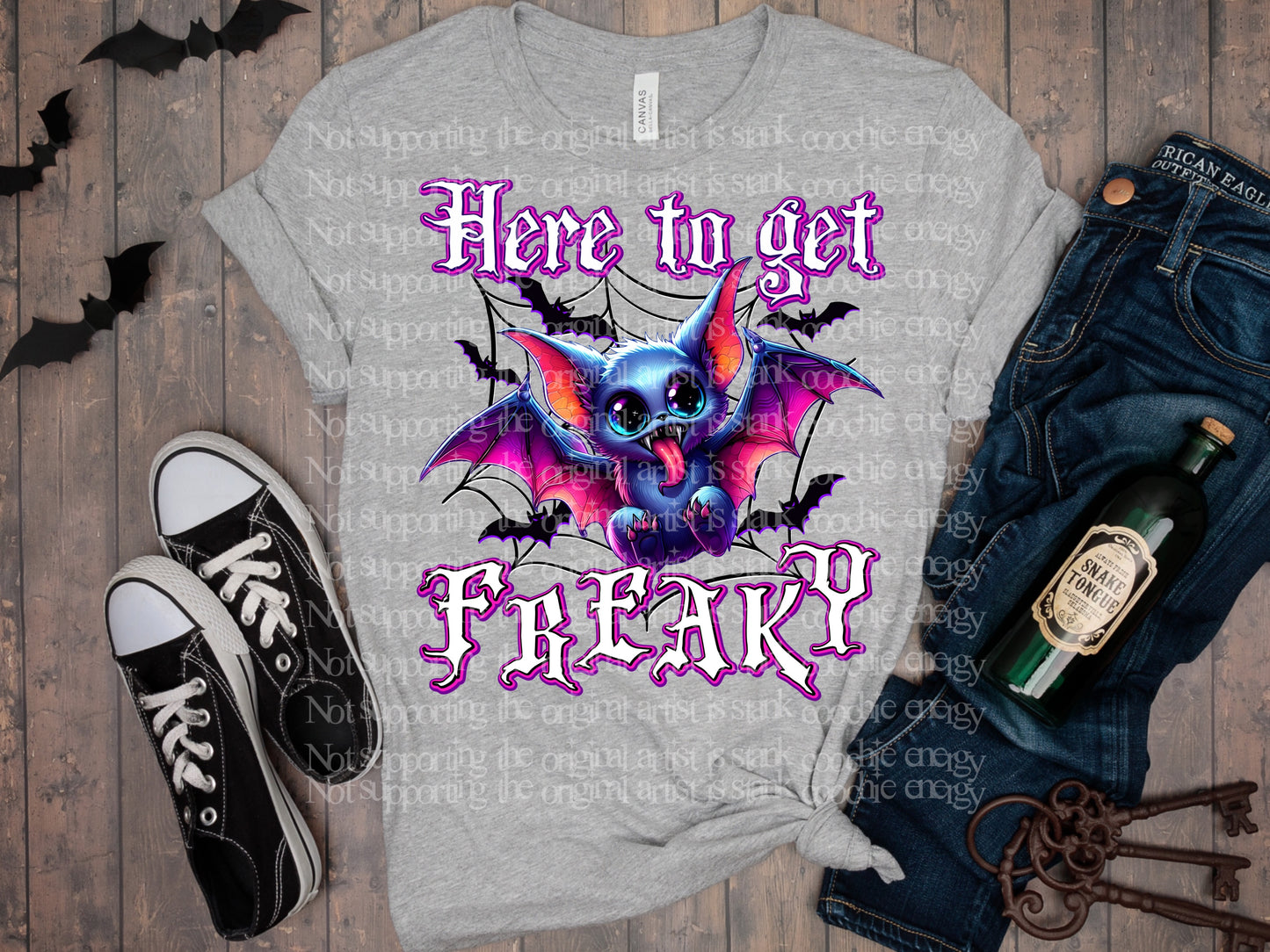 Here to get Freaky Bat Halloween Ready to Press Transfer DTF Transfer Sublimation Transfer