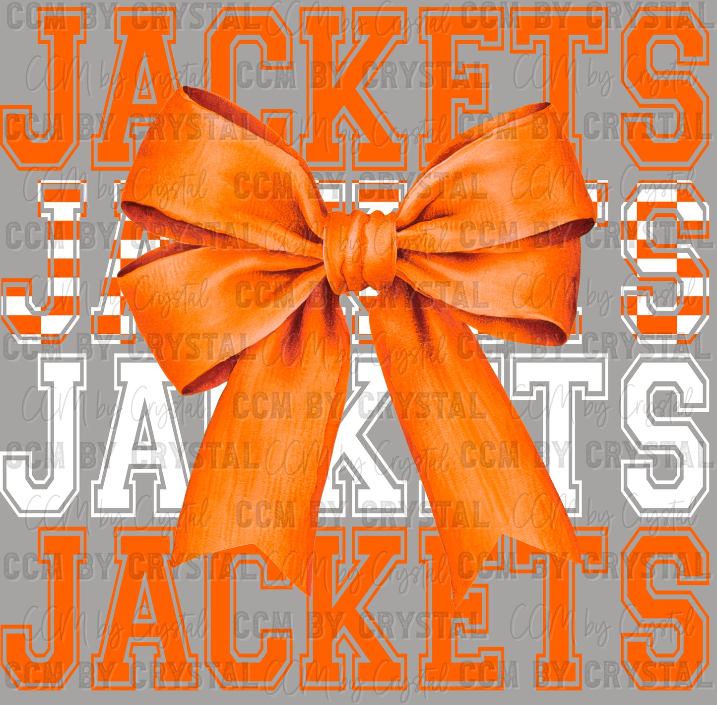 Jackets Stacked Orange Bow Mascot Ready to Press Transfer DTF Transfer