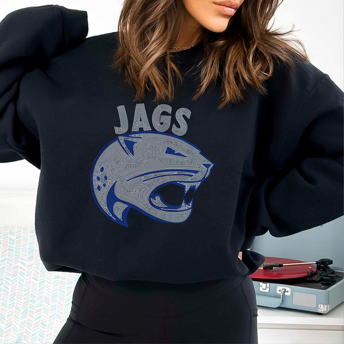 Jags 2-Color Approximately 11" wide Spangle Transfer