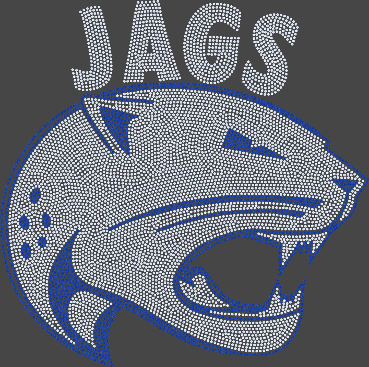 Jags 2-Color Approximately 11" wide Spangle Transfer