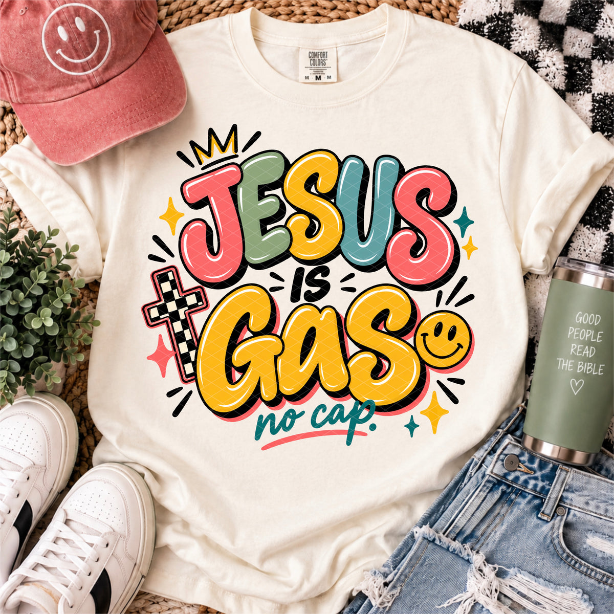 Jesus is Gas No Cap Ready to Press DTF Transfers Sublimation Transfers