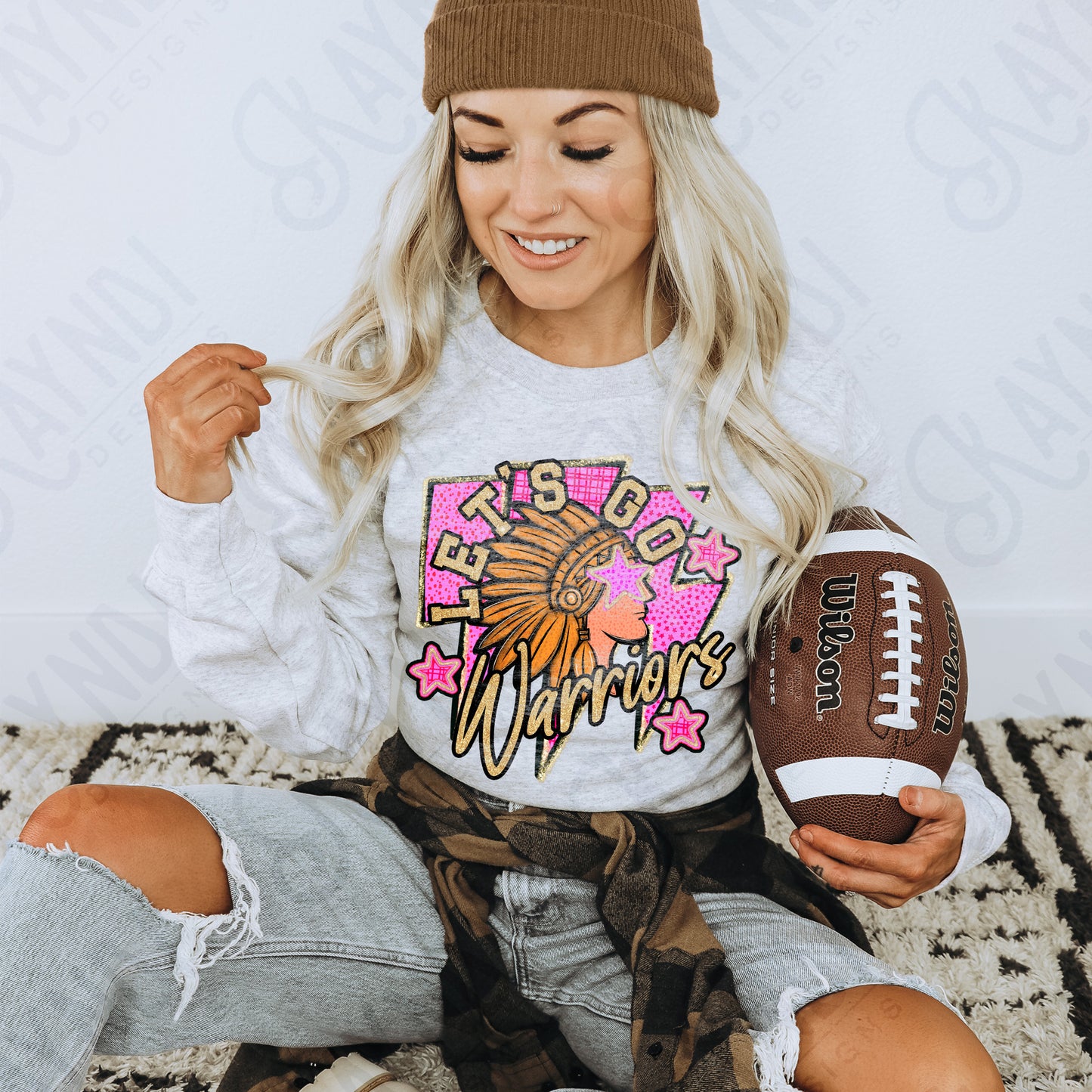 Let's go Warriors Mascot Ready to Press DTF Transfers Sublimation Transfers