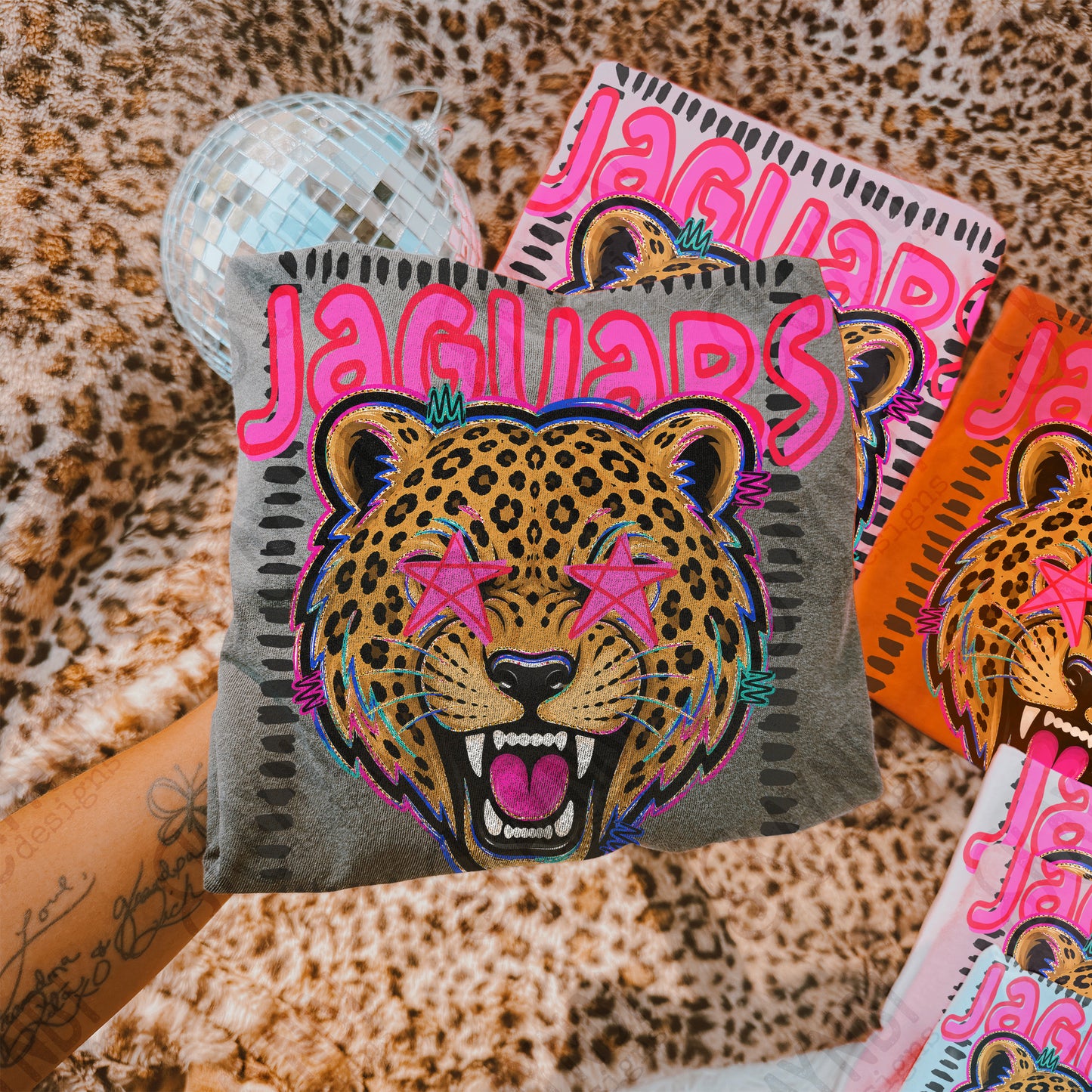 Jaguars Starstruck Mascot Ready to Press DTF Transfers Sublimation Transfers