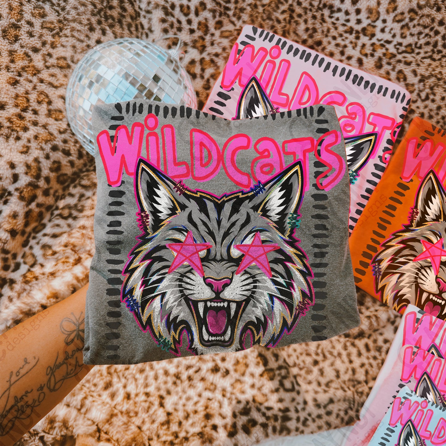 Wildcats Starstruck Mascot Ready to Press DTF Transfers Sublimation Transfers
