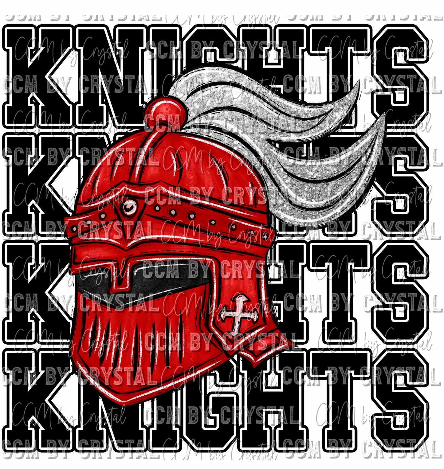 Knights Red Helmet Ready To Press Transfer