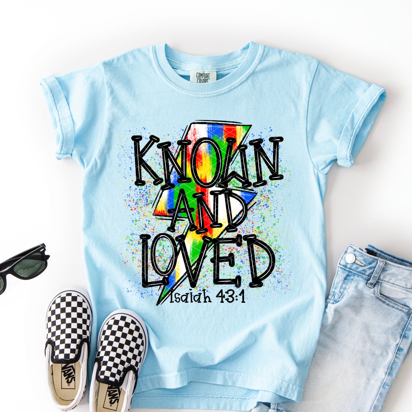 Autism Awareness Known and Loved Lightning Bolt Ready to Press Instant Peel DTF Transfers Sublimation Transfers