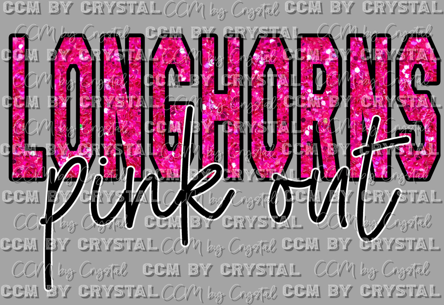 Pink Out Longhorns Ready to Press Transfer DTF Transfer Sublimation Transfer