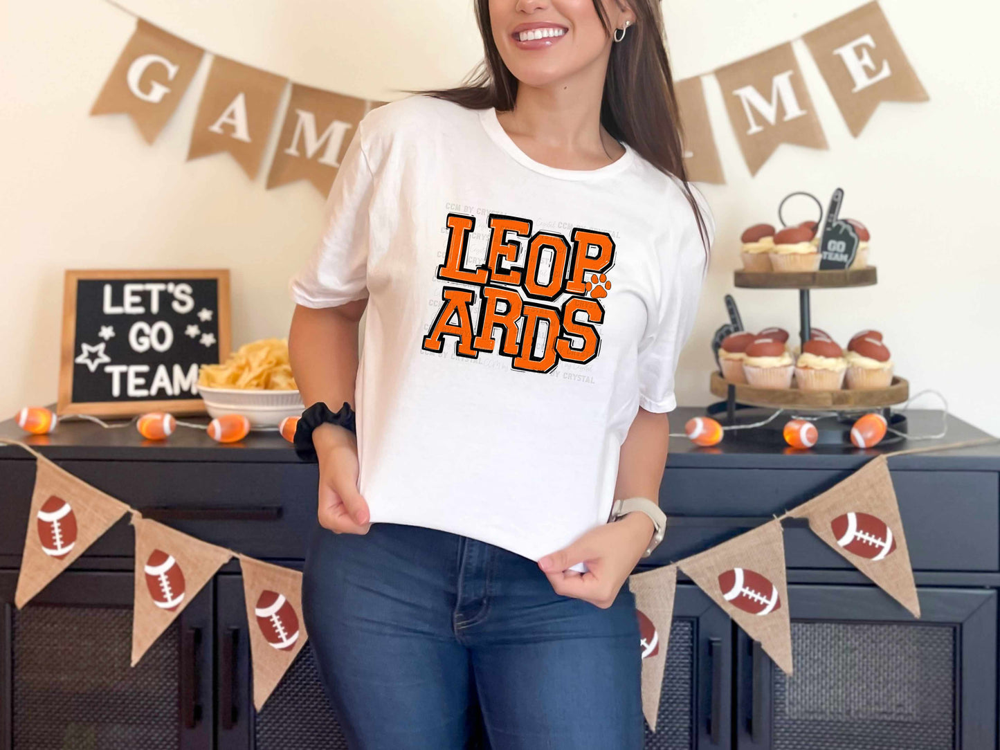 Leopards Paw Orange Sports Mascot Ready to Press Transfer DTF Transfer Sublimation Transfer