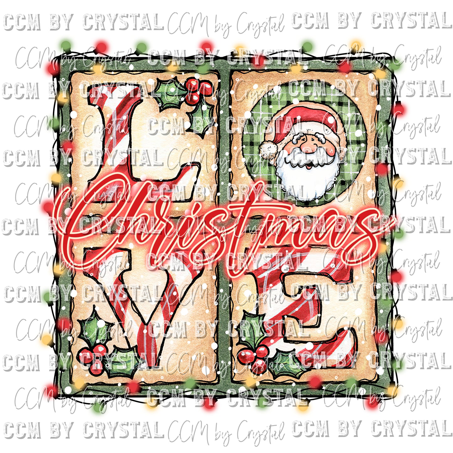 Love Christmas Background Ready to Press Transfer