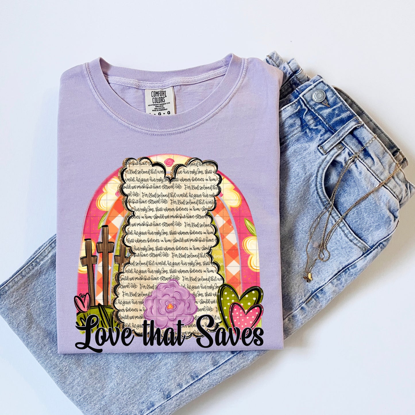 Love That Saves Easter Bunny Words DTF Transfers Sublimation Transfers