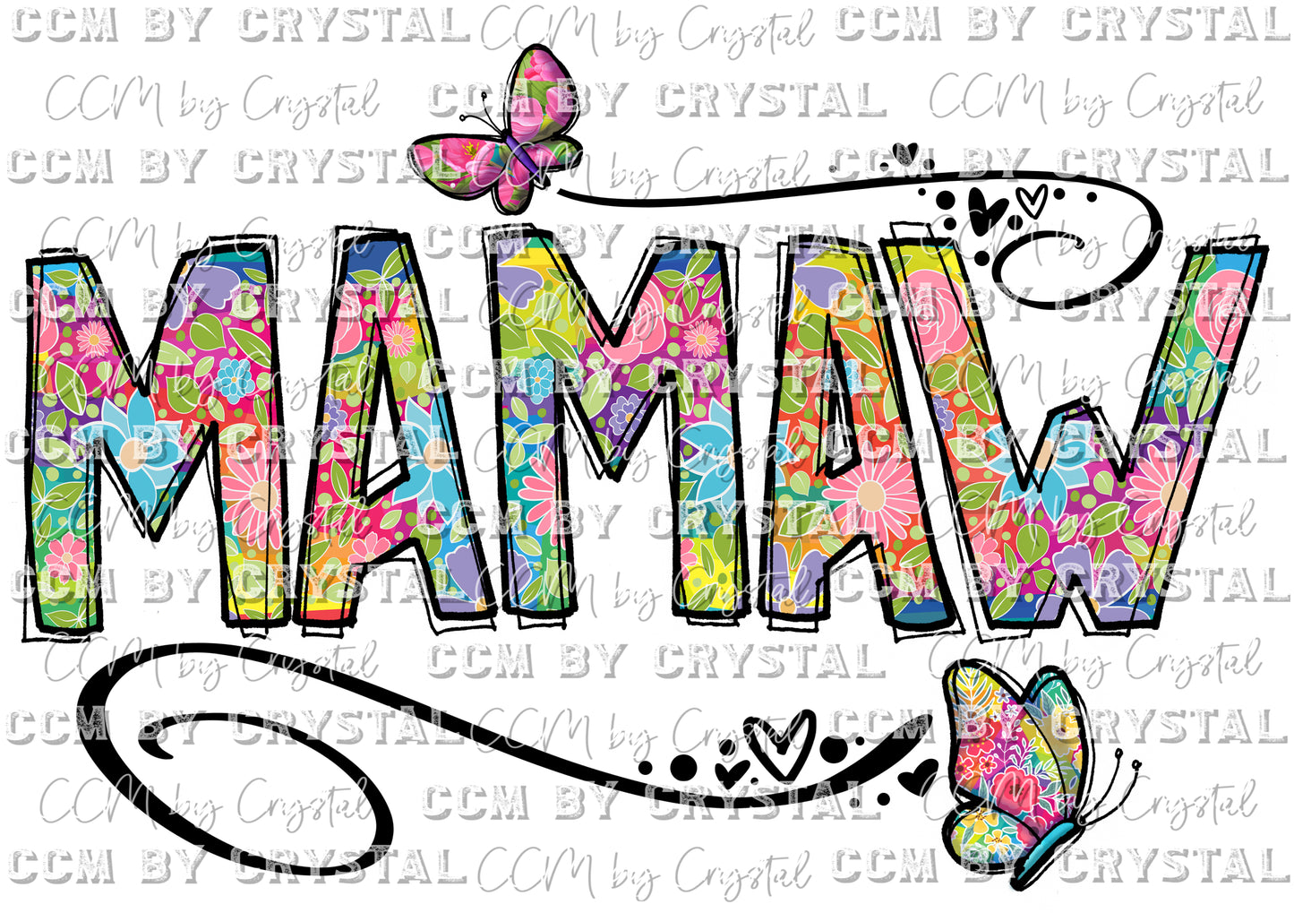 Mamaw Butterflies Ready to Press Transfer