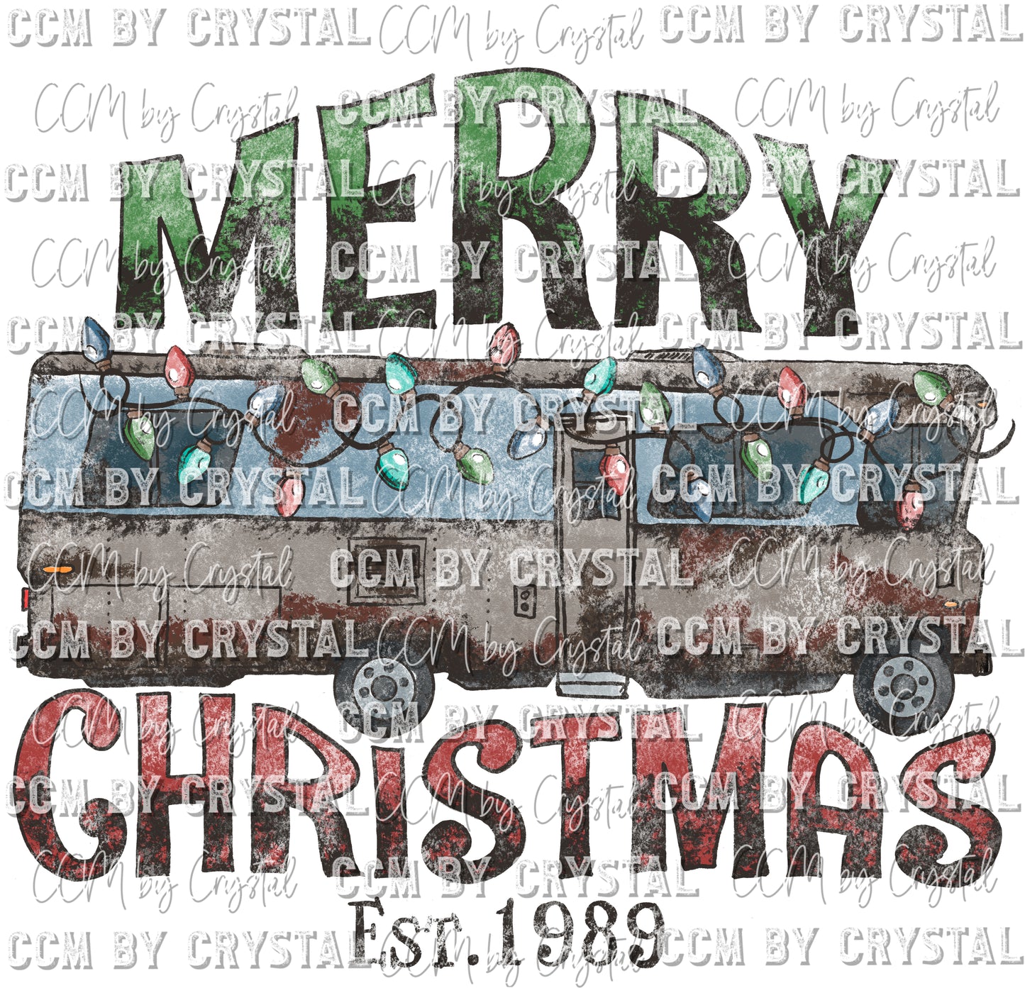 Merry Christmas RV Background Ready to Press Transfer