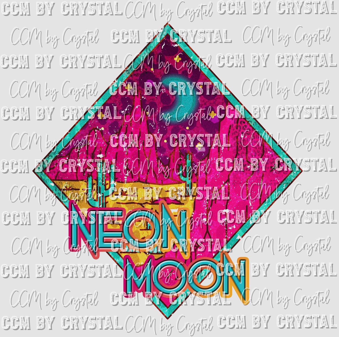 Neon Moon Retro Desert Ready to Press Transfer