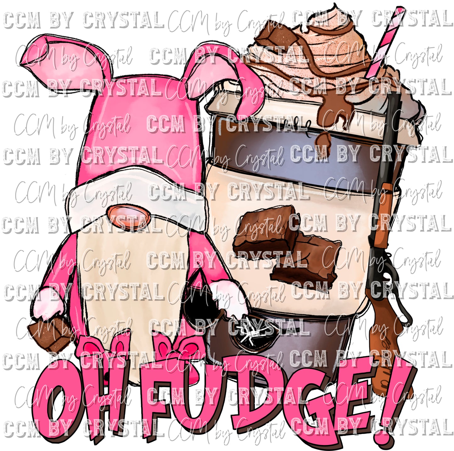 Oh Fudge! Gnome Christmas Ready to Press Transfer
