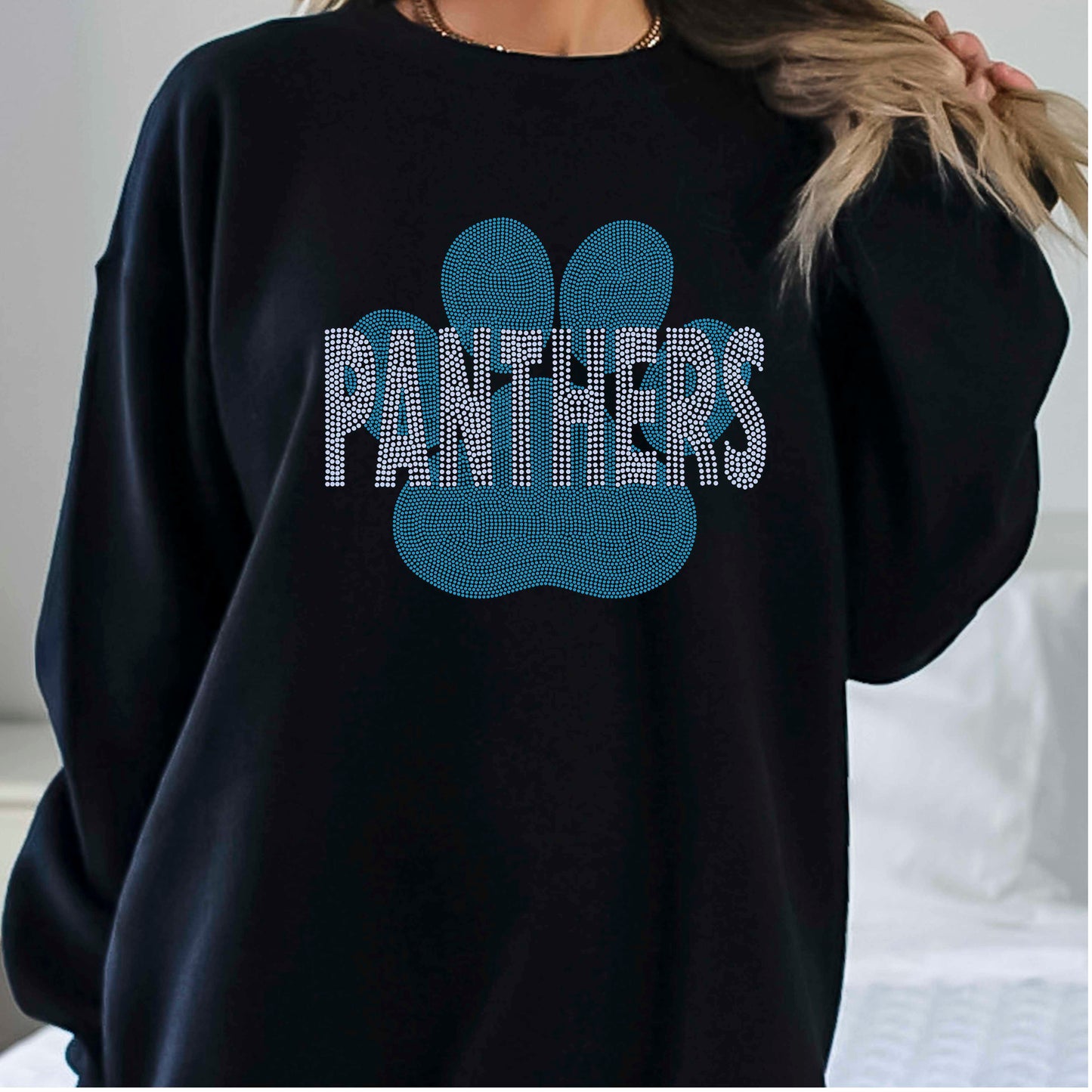 Panthers Paw 2-Color Approximately 11" wide Spangle Transfer
