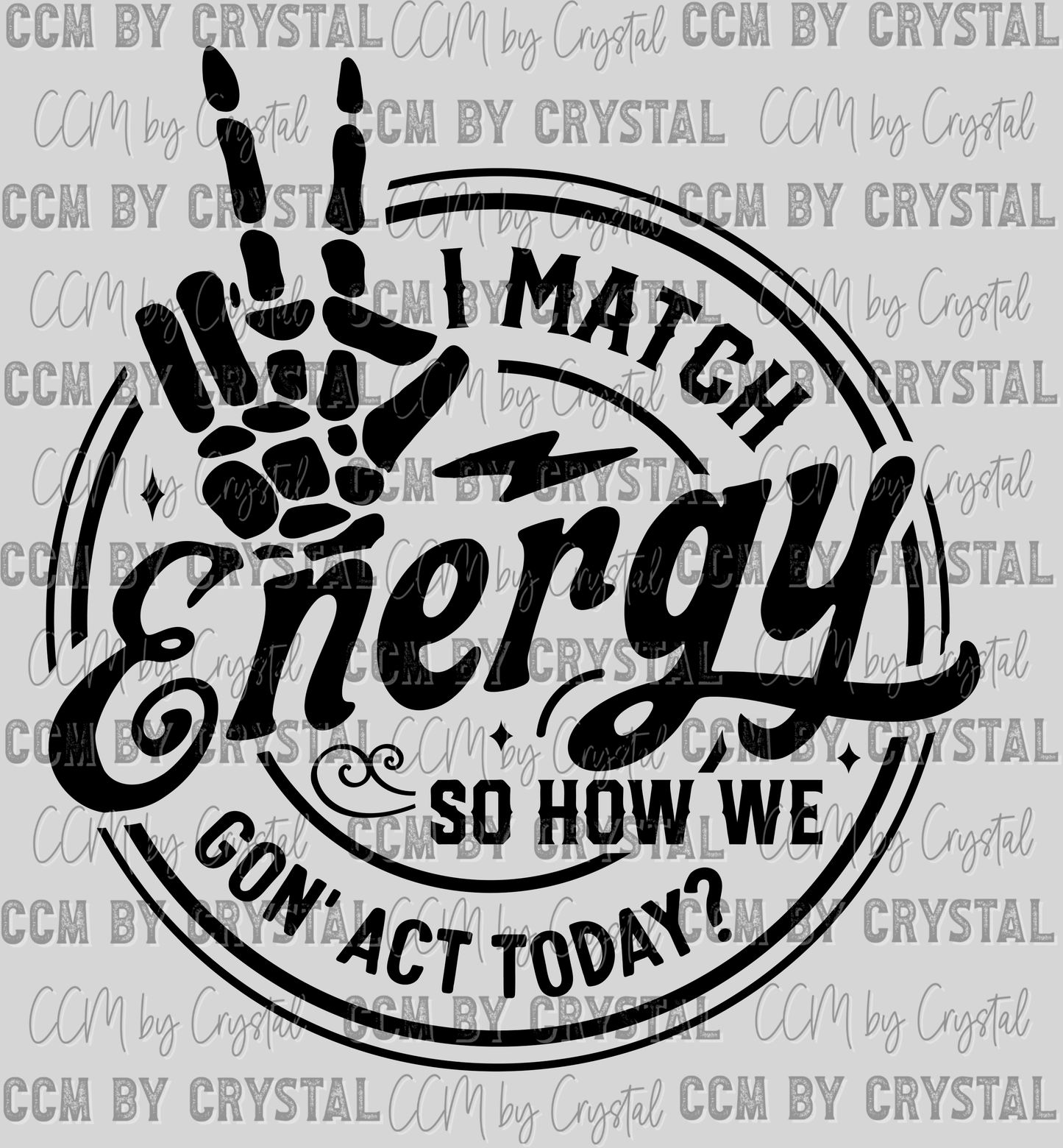I Match Energy Black Ready to Press Transfer