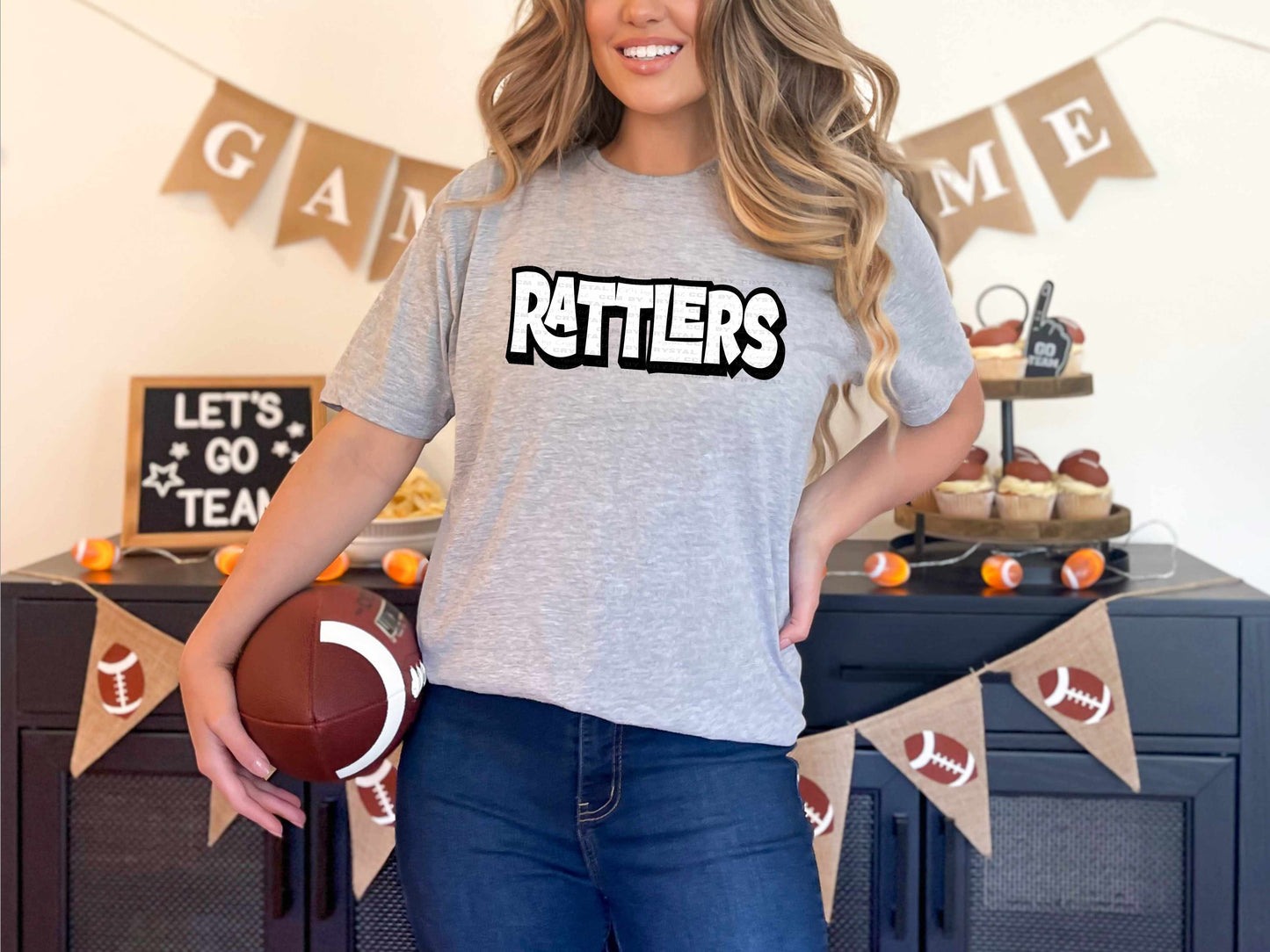 Rattlers Black and White Sports Mascot Ready to Press Transfer DTF Transfer Sublimation Transfer