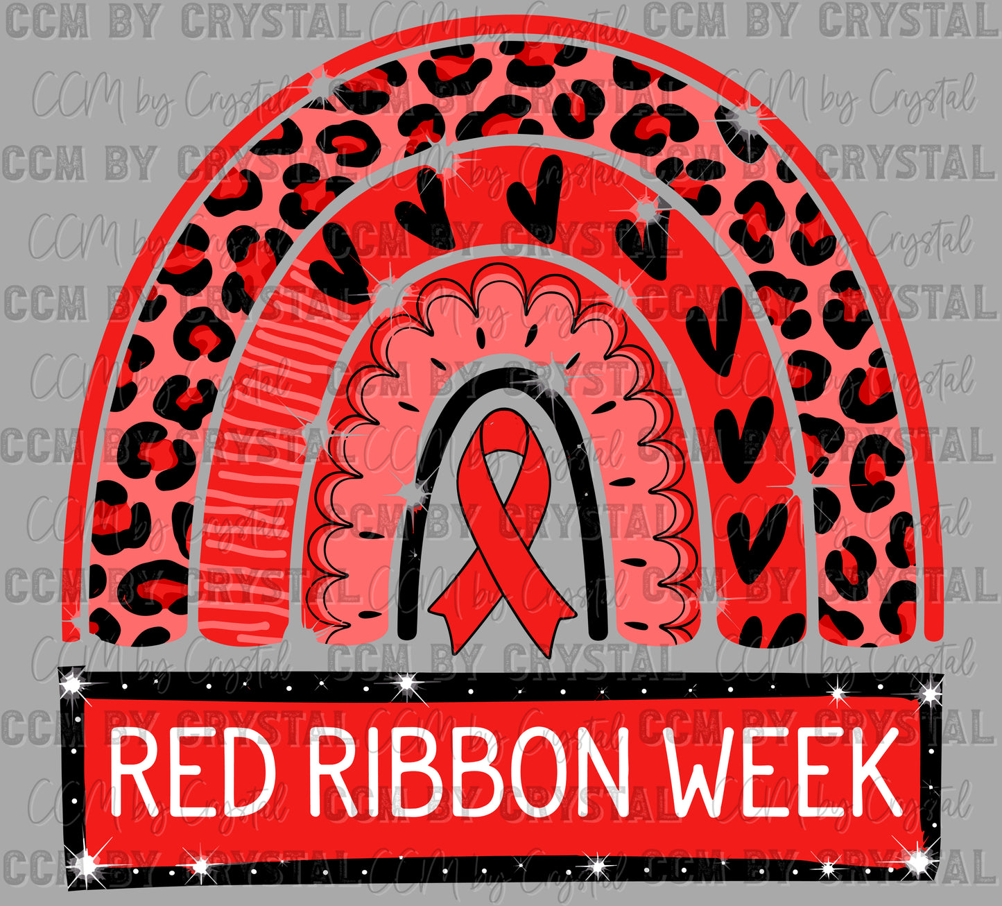 Red Ribbon Week Ready to Press Transfer DTF Transfer Sublimation Transfer