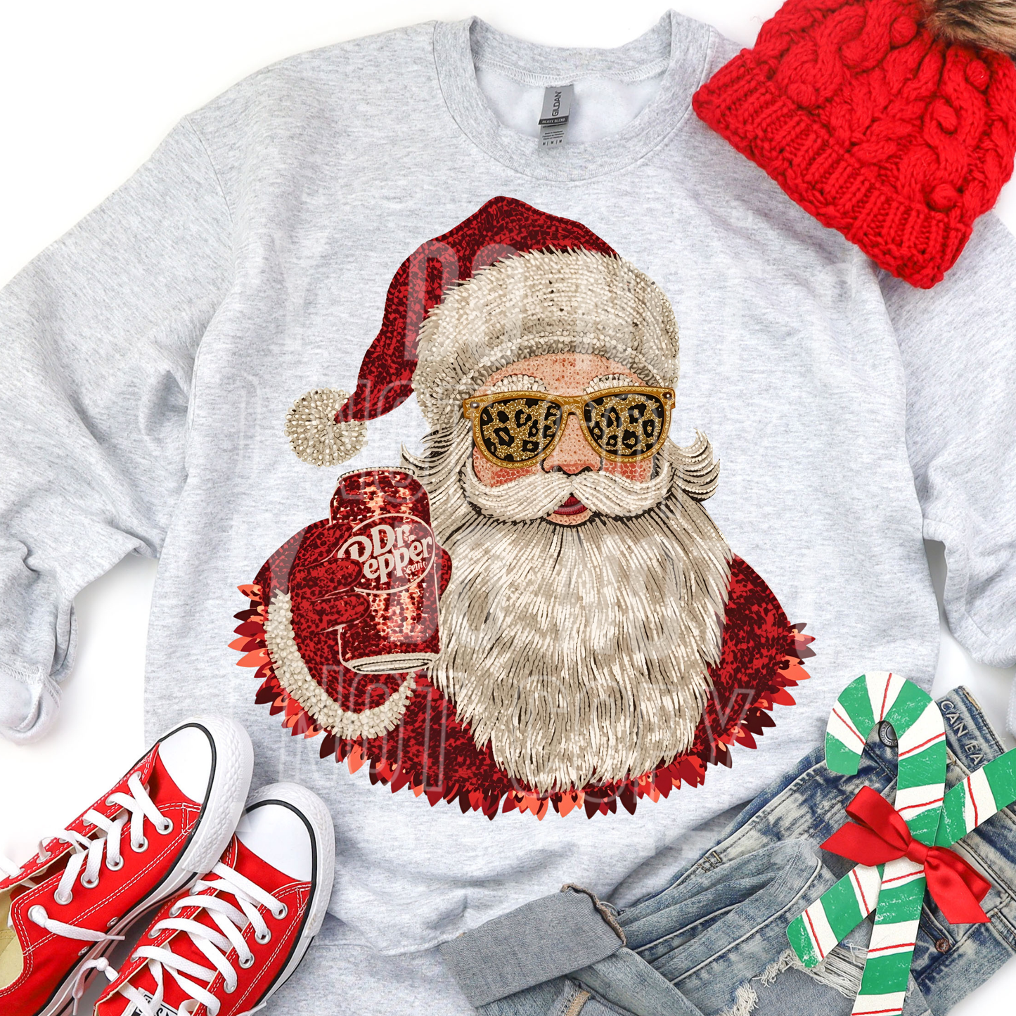 Christmas Santa Soda Ready to Press Transfer Instant Peel DTF Transfer Sublimation Transfer