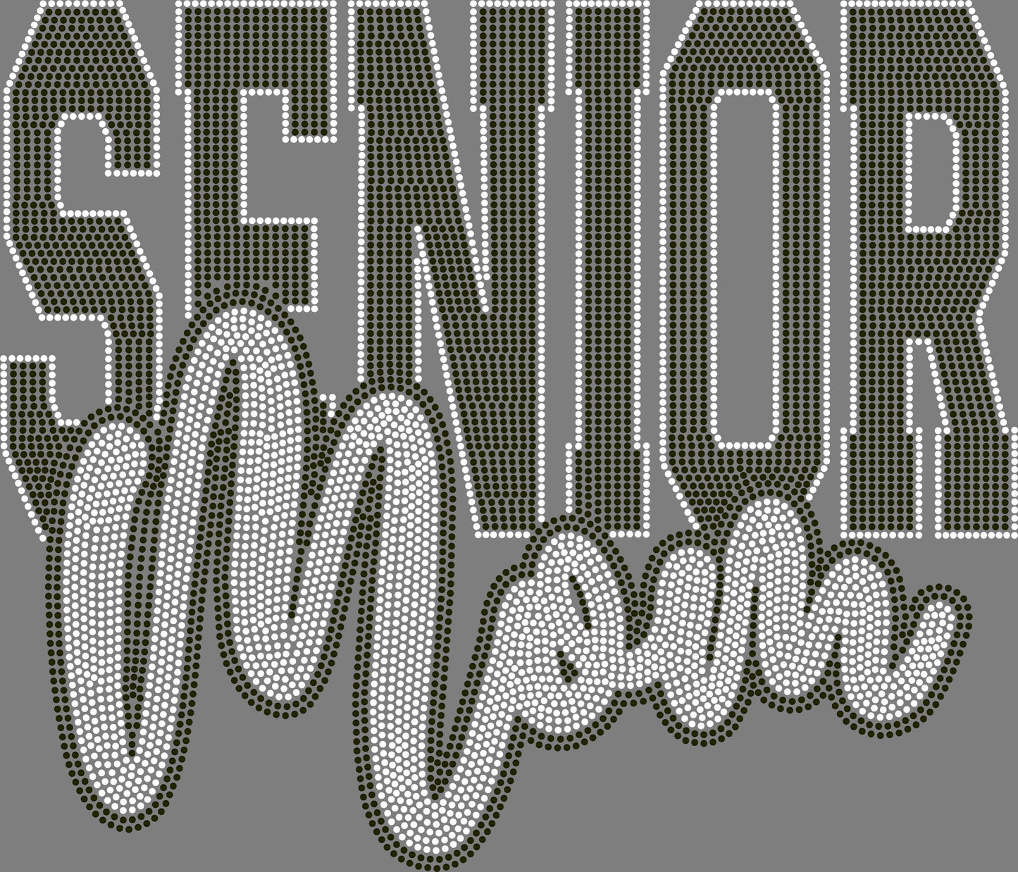 Senior Mom 2-Color Approximately 11" wide Spangle Transfer