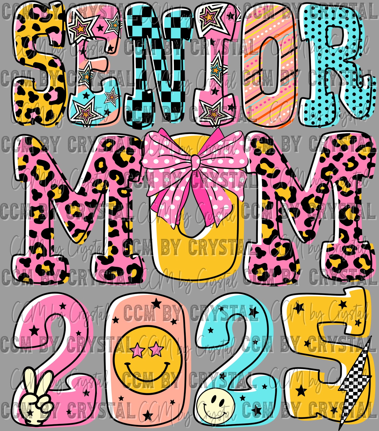 Senior Mom 2025 Ready to Press Transfer DTF Transfer Sublimation Transfer