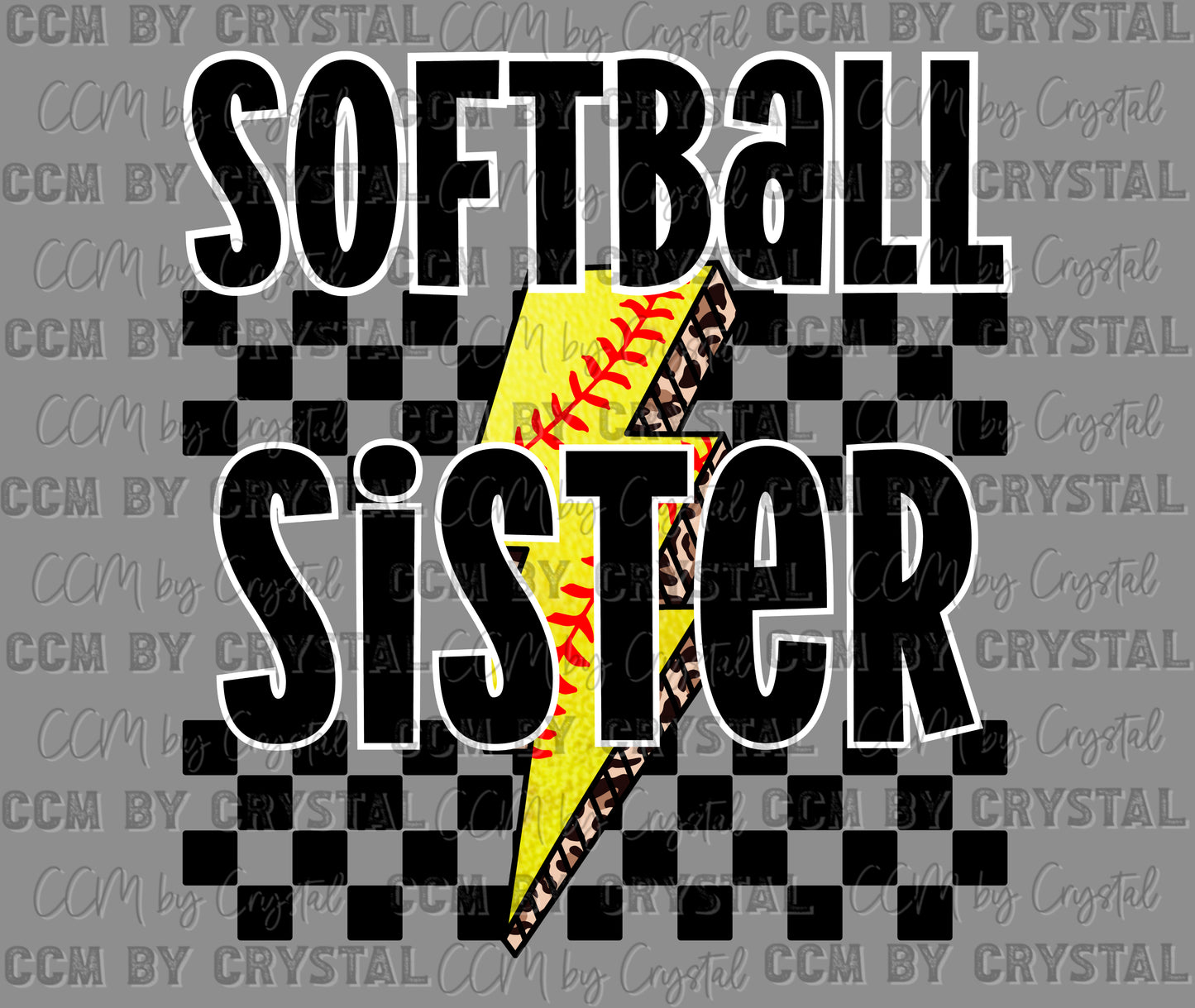 Softball Sister Ready to Press Transfer DTF Transfer Sublimation Transfer