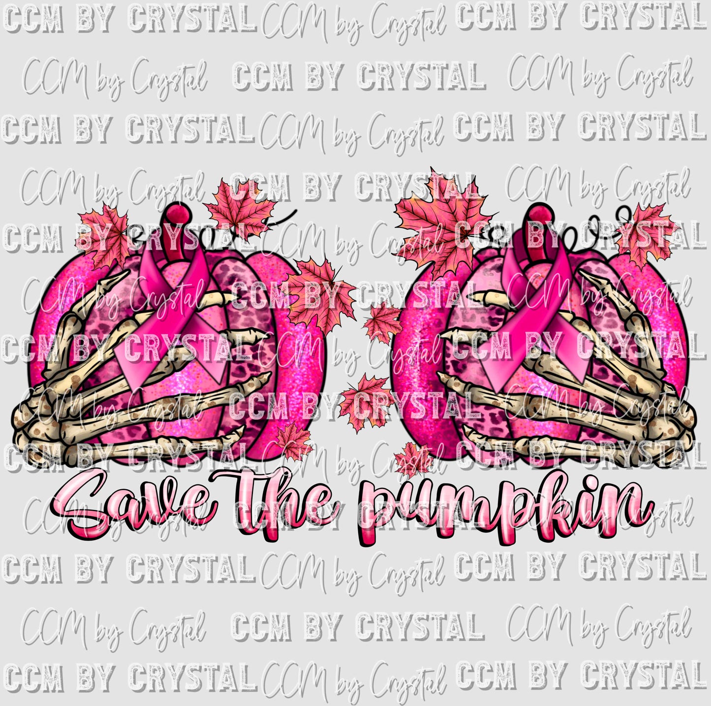 Save the Pumpkins Cancer Pink Ready to Press Transfer