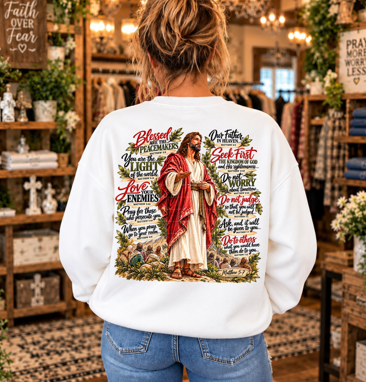 Jesus Sermon Mountains Ready to Press DTF Transfers Sublimation Transfers