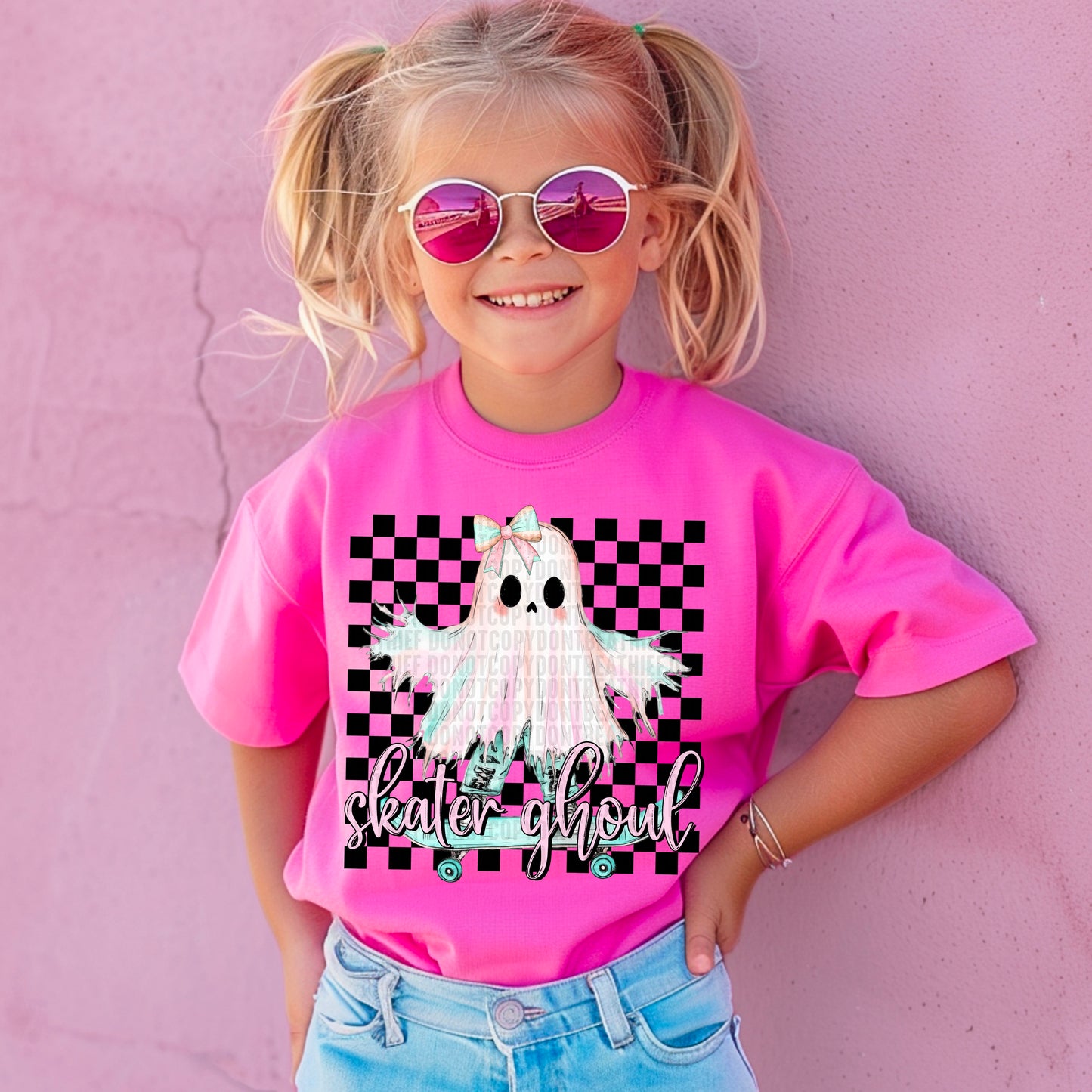 Skater Ghoul Ghost Halloween Ready to Press Transfer DTF Transfer Sublimation Transfer