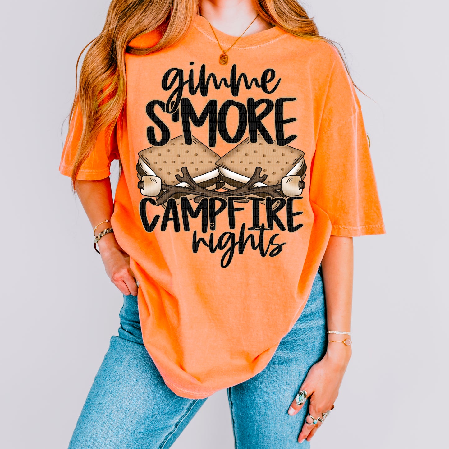 Fall Gimme S'more Campfire Nights Ready to Press Transfer