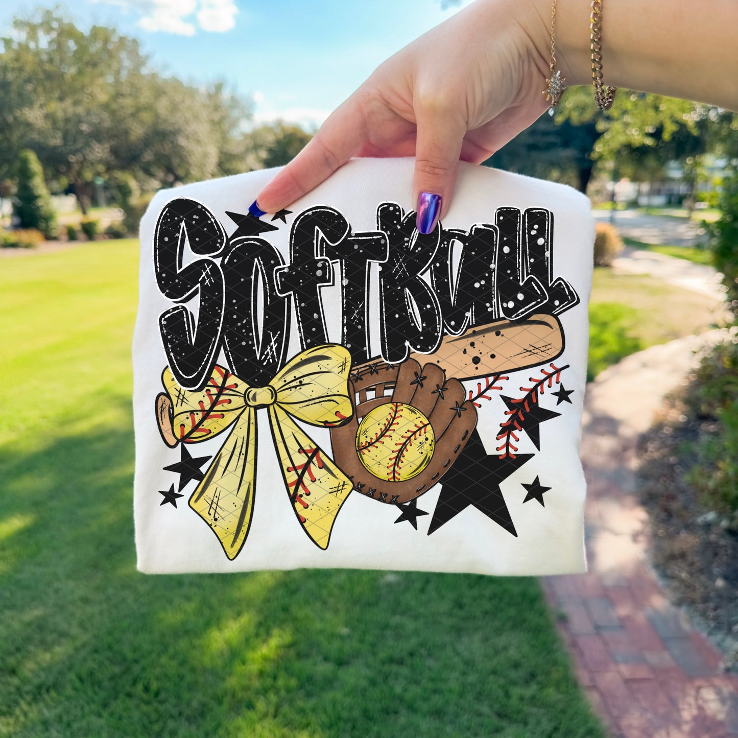 Softball Bow Bat DTF Transfers Sublimation Transfers