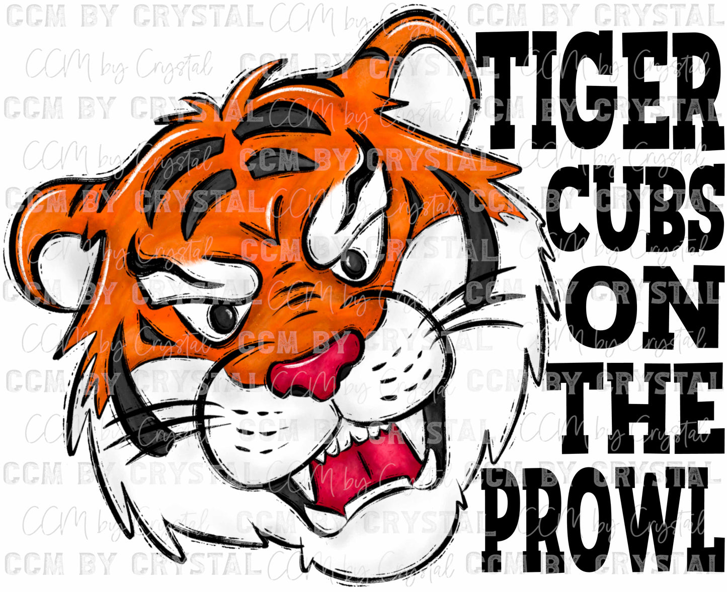 Tiger Cubs on the Prowl Mascot PNG Digital File ONLY