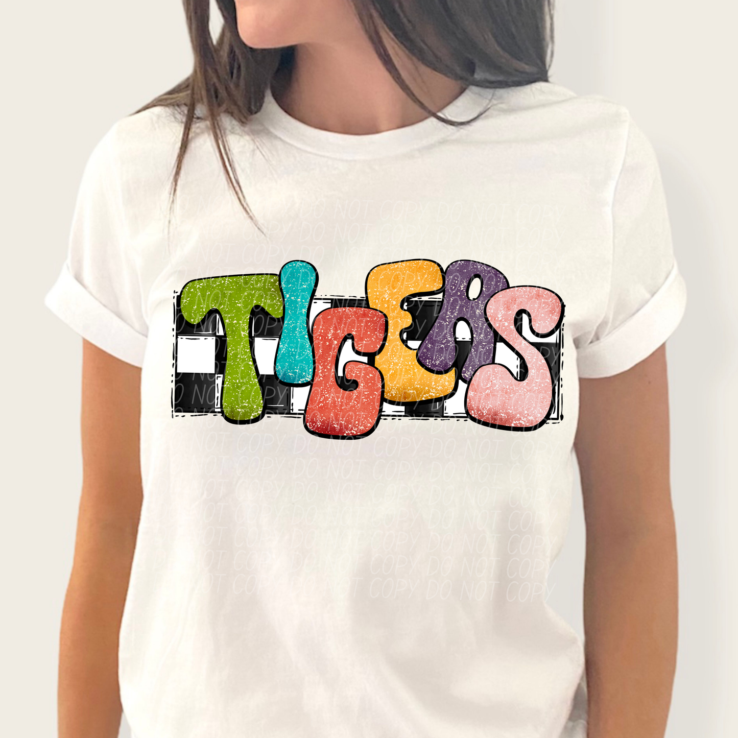 Tigers Retro Mascot Ready to Press Transfer DTF Transfer Sublimation Transfer