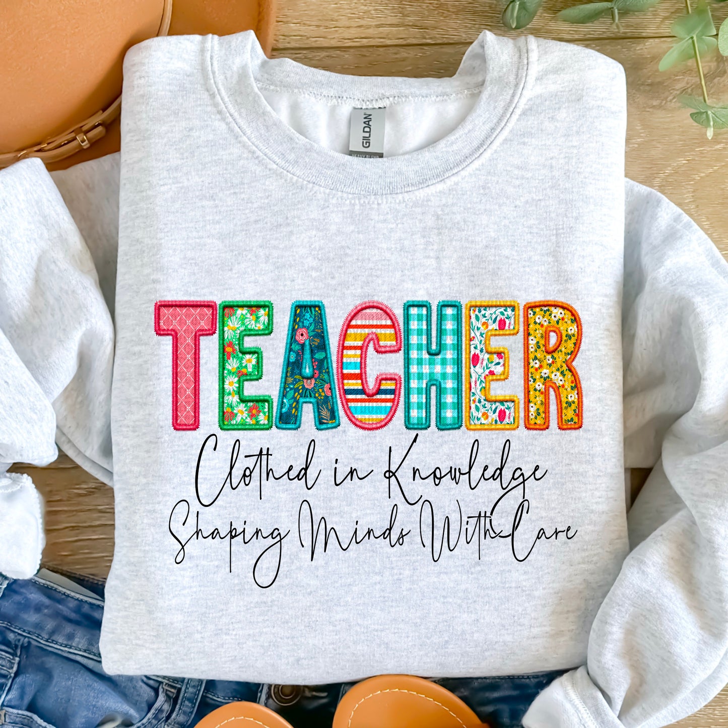 Teacher Clothed in Knowledge Shaping Minds With Care Ready to Press Transfer