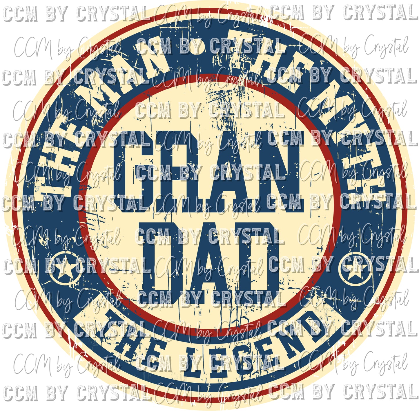 The Man The Myth The Legend Grandad Print Ready to Press Transfer