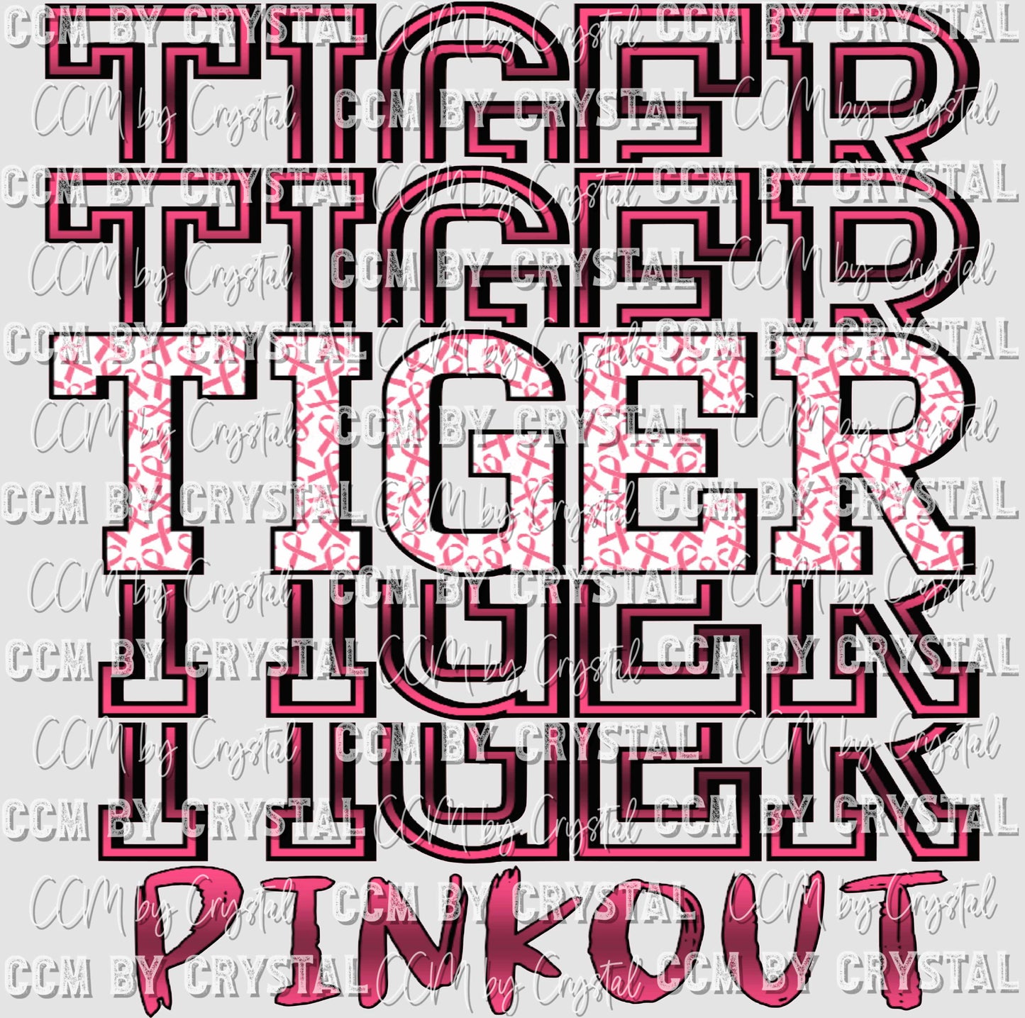Tiger Pink Out Ready to Press Transfer