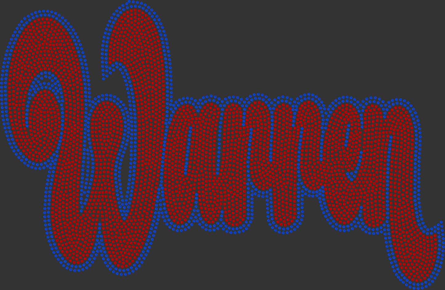 Custom Personalized Name/Mascot Script 11" 2- Color Spangle Transfer