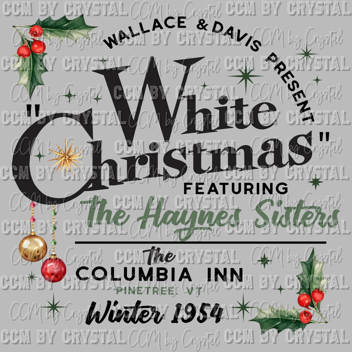 White Christmas Ready To Press Transfer DTF Sublimation
