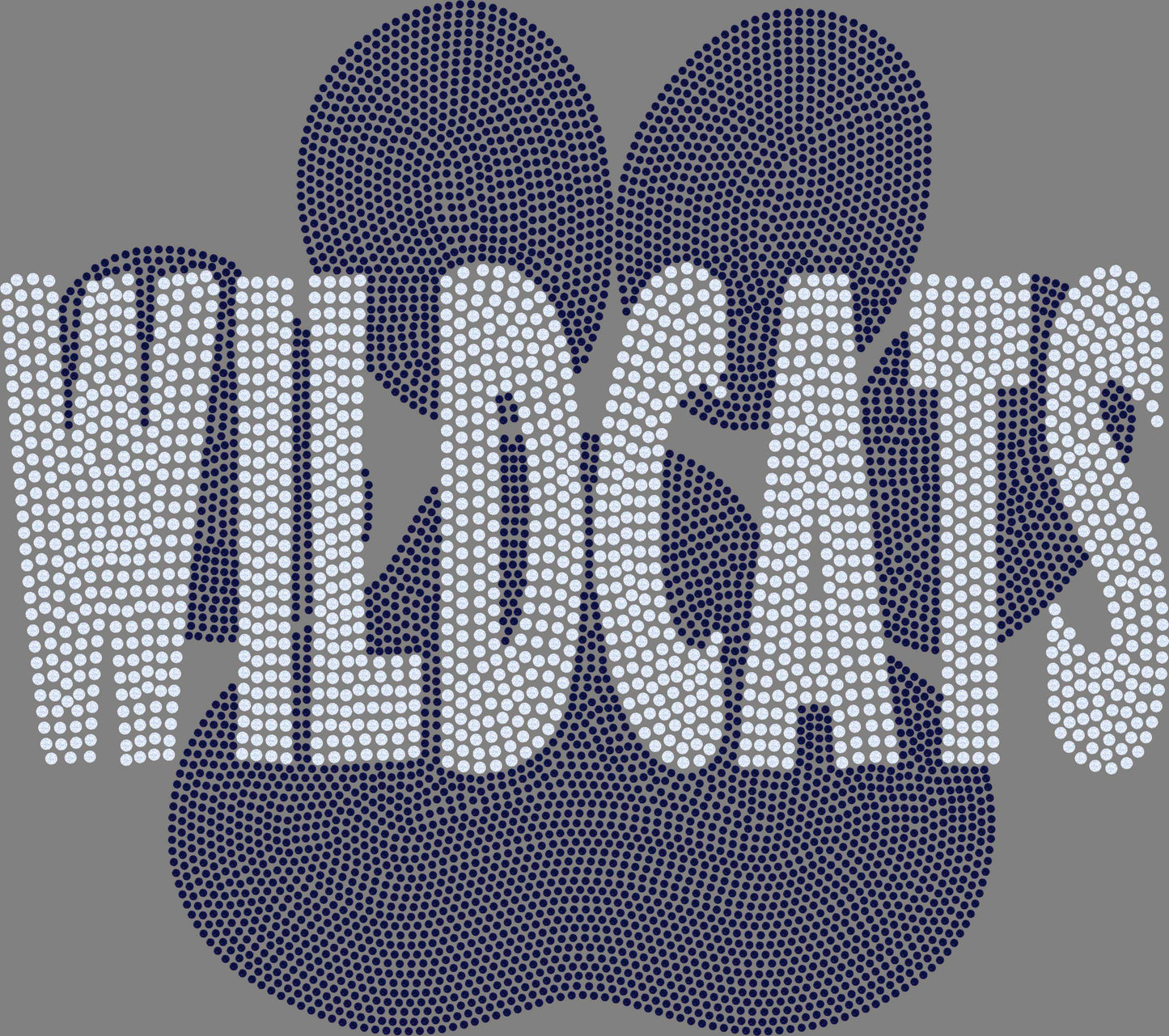 Wildcats with Paw 11" Wide 2- Color Spangle Ready to Press Spangle Transfer Sparkle Bling