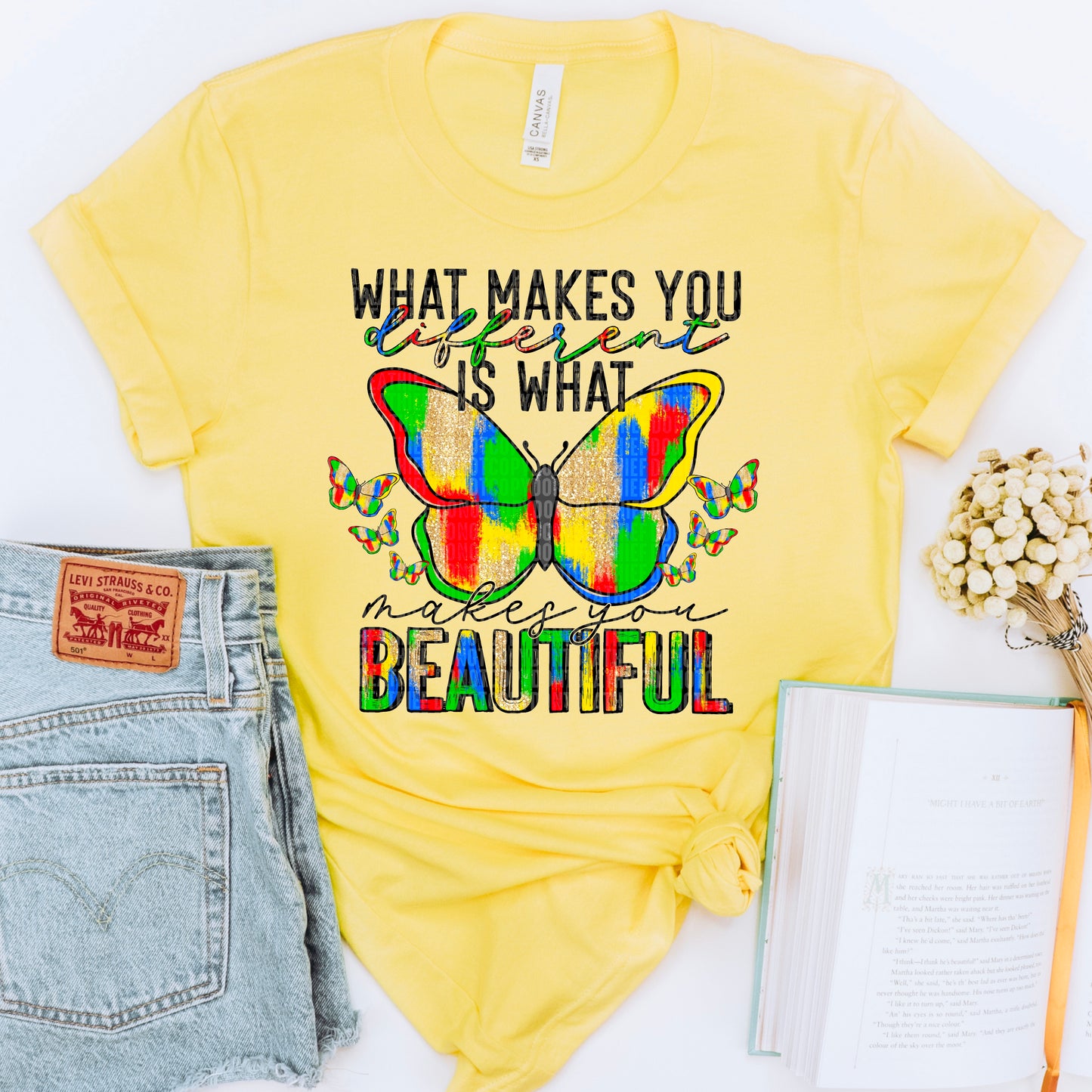 What Makes You Different is What Makes You Beautiful Autism Awareness Ready to Press Transfer DTF Transfer Sublimation Transfer