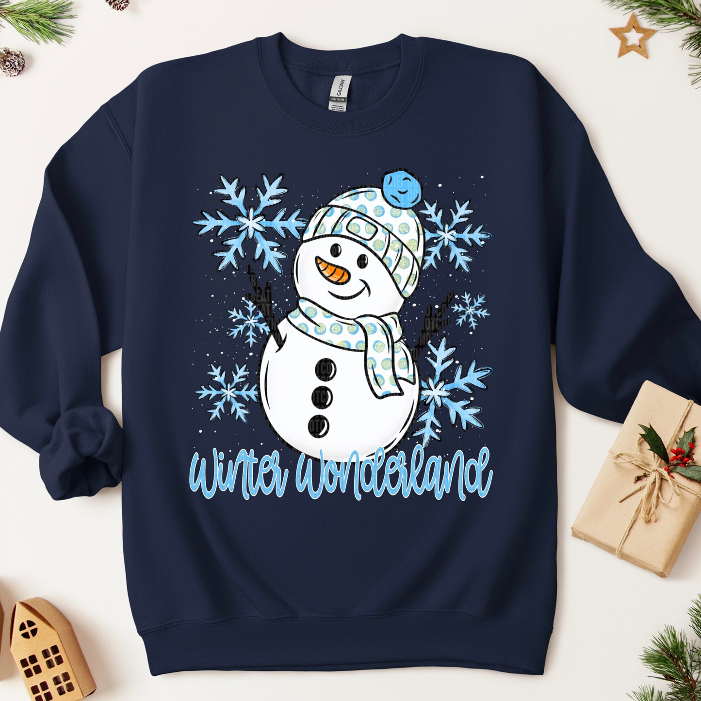 Winter Wonderland Snowman Christmas Ready to Press Transfer Instant Peel DTF Transfer Sublimation Transfer