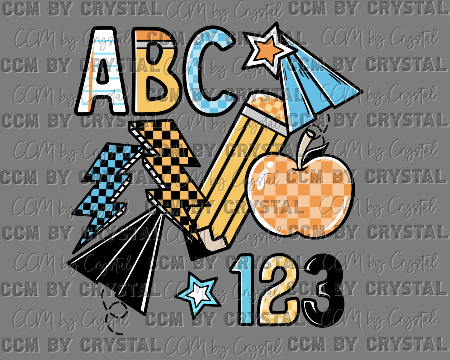 Boy ABC 123 Back to School Ready to Press Transfer DTF Transfer Sublimation Transfer