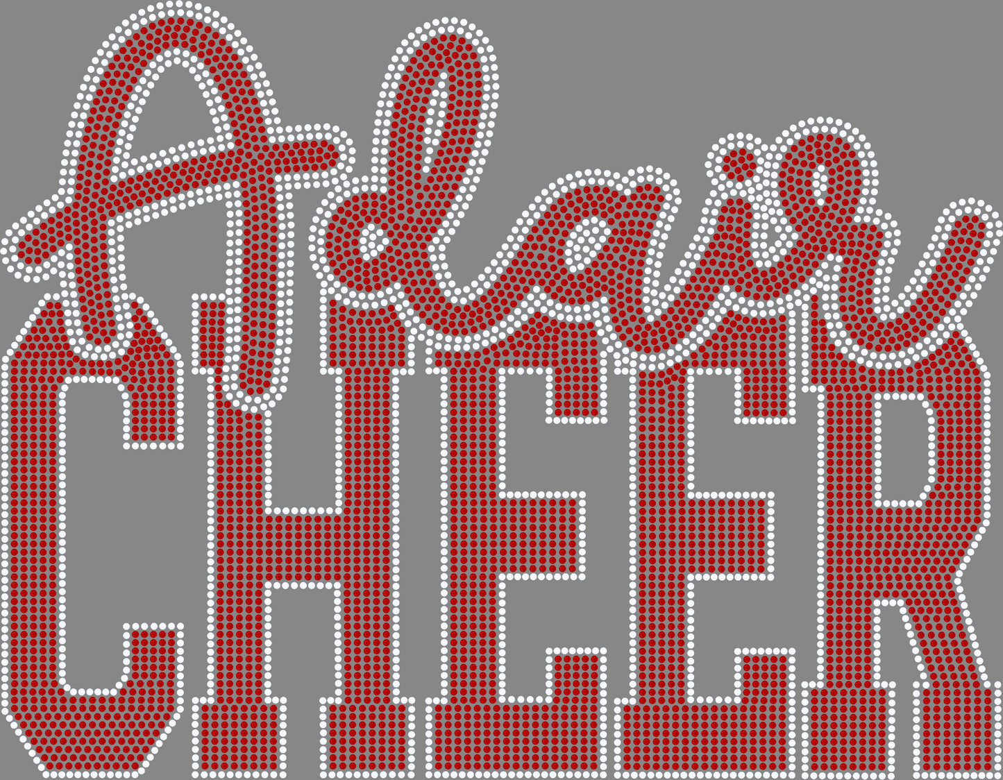 Custom Personalized Mascot Cheer Script 11" 2- Color Spangle Transfer