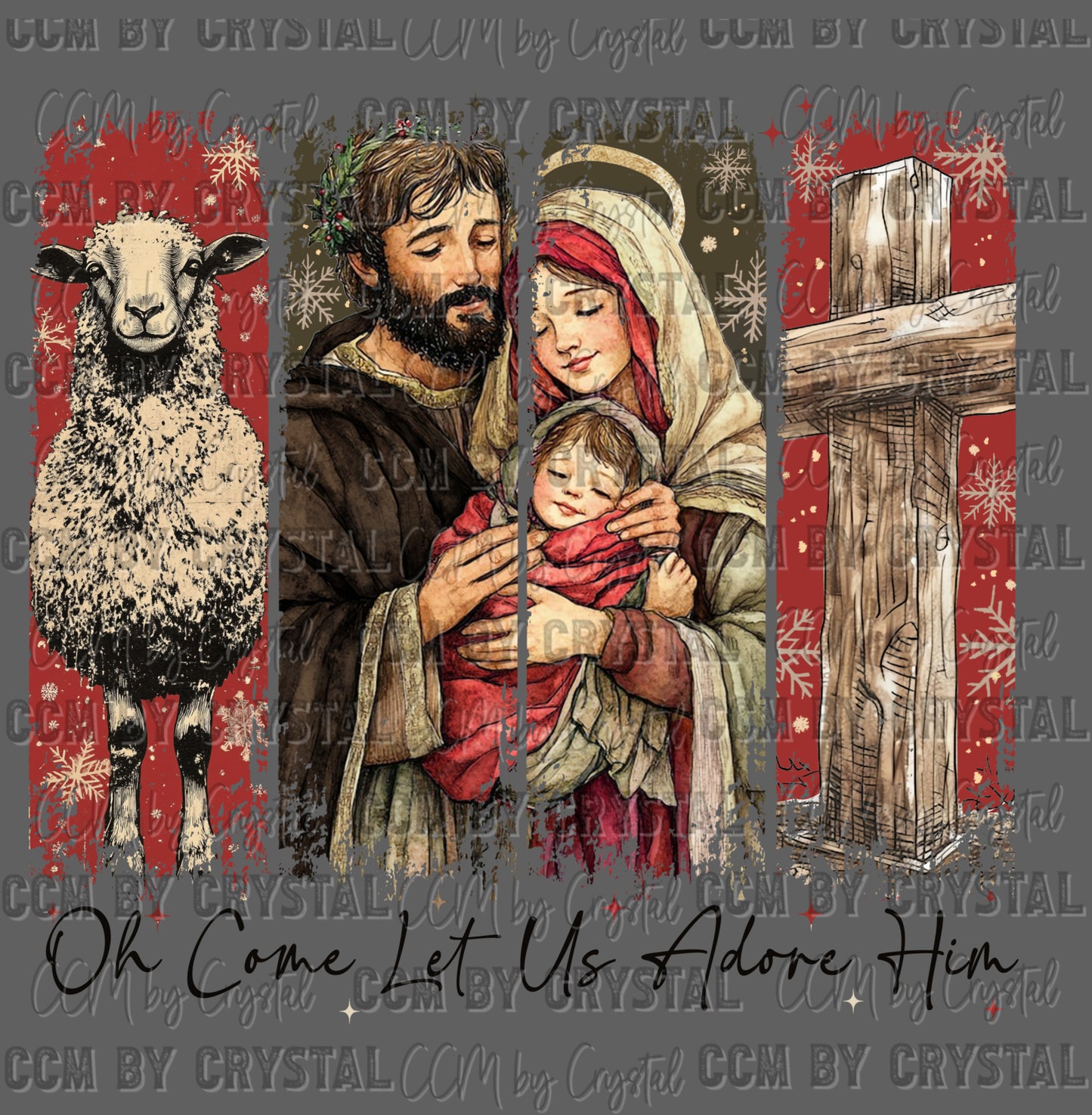 Oh Come Let us Adore Him Ready to Press Transfer Instant Peel DTF Transfer Sublimation Transfer