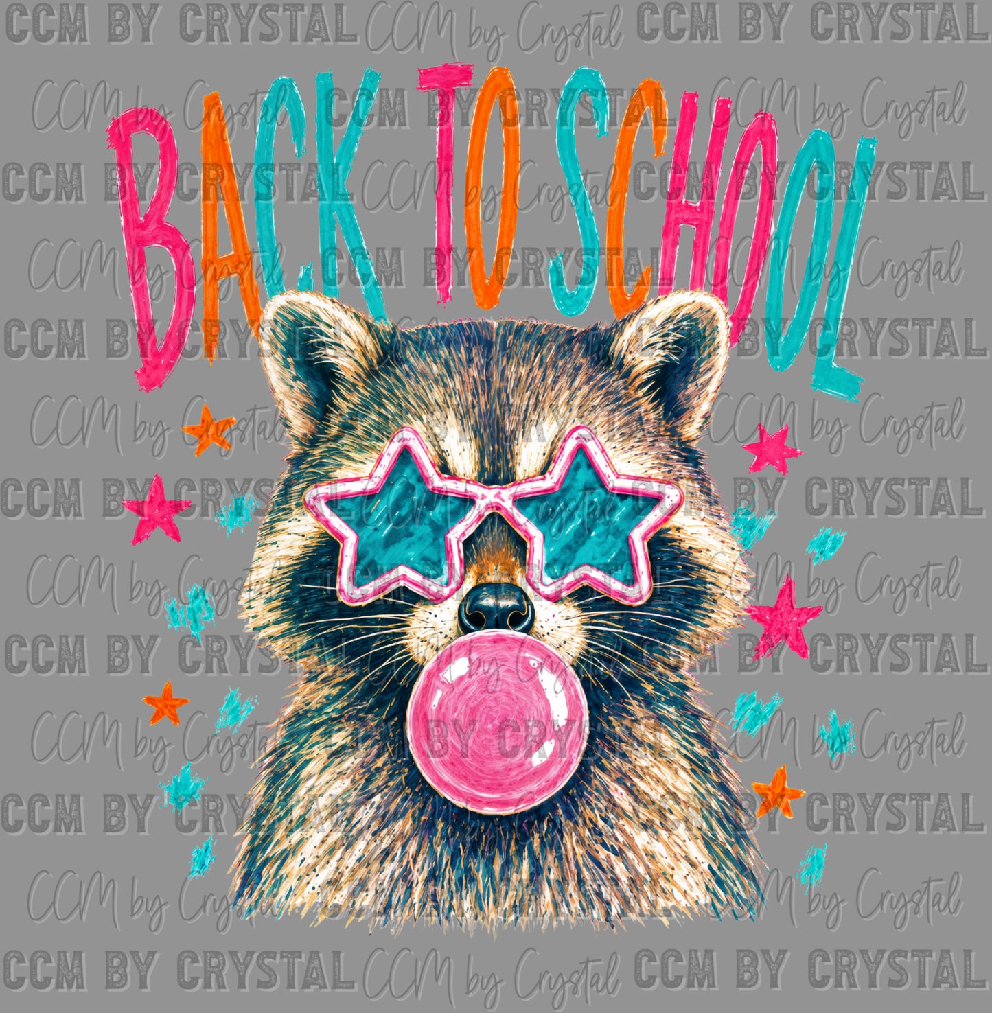 Raccoon Back to School Ready to Press DTF Transfers Sublimation Transfers