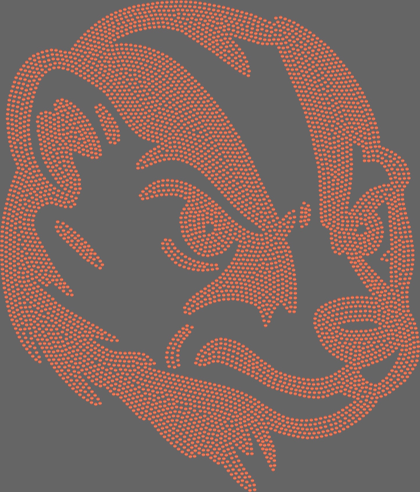 Badger Face 1-Color Approximately 11" wide Spangle Transfer
