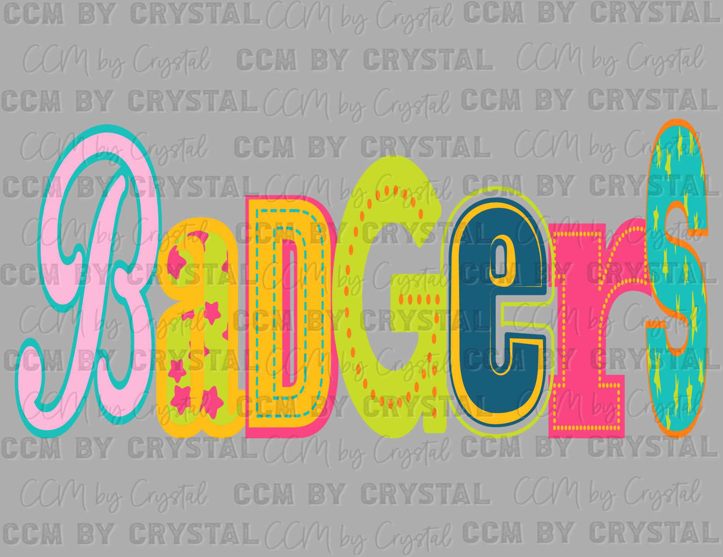 Badgers Colorful Sports Ready to Press Transfer DTF Transfer Sublimation Transfer