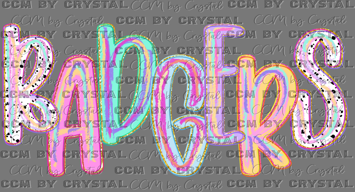 Badgers Pastel Ready to Press DTF Transfers Sublimation Transfers