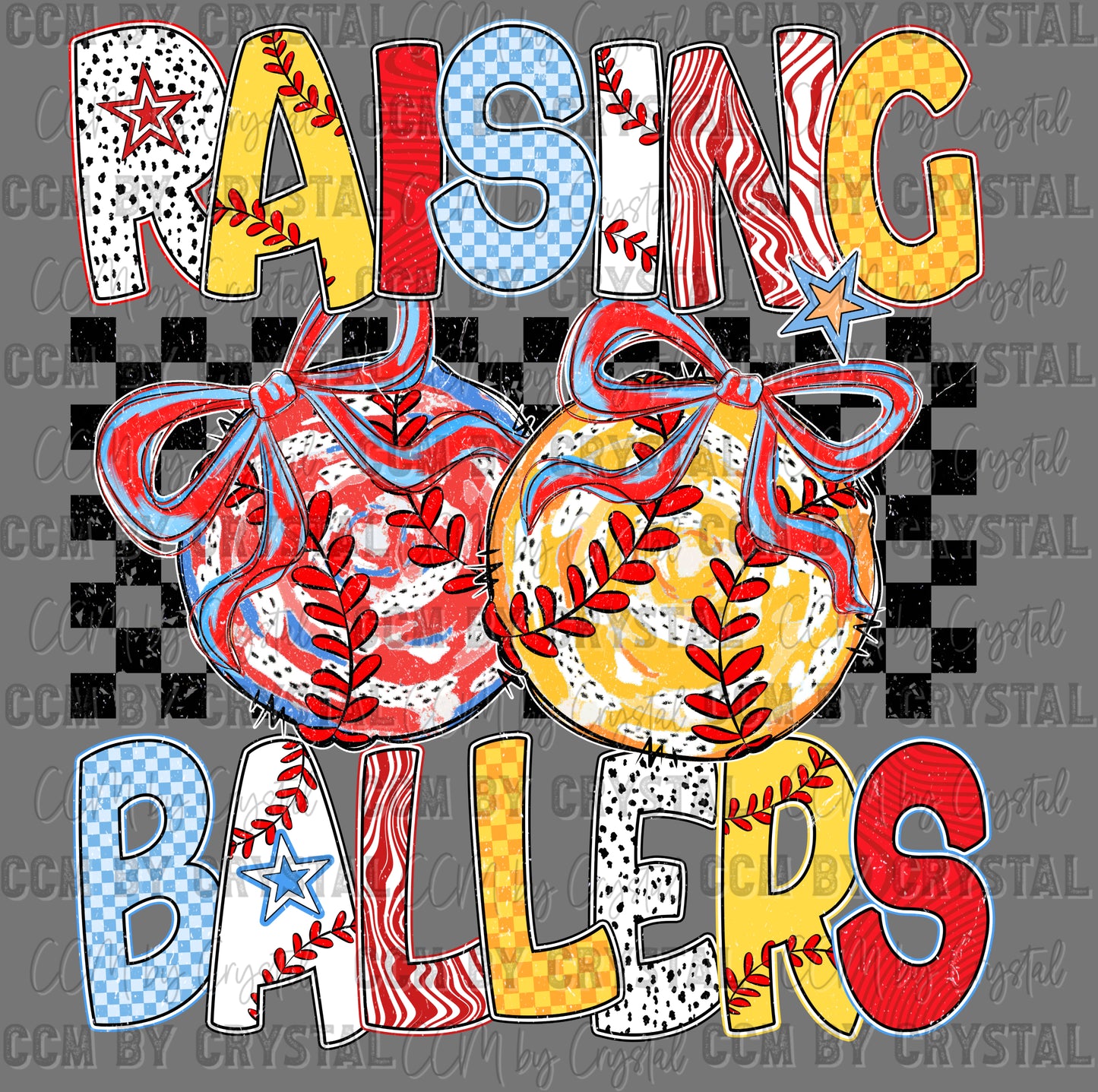 Raising Ballers Baseball Softball Ready to Press Transfer DTF Transfer Sublimation Transfer