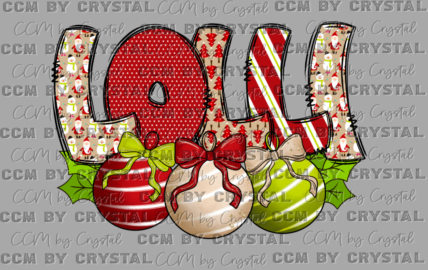 Christmas Ornaments Lolli Ready to Press Transfer DTF Transfer Sublimation Transfer
